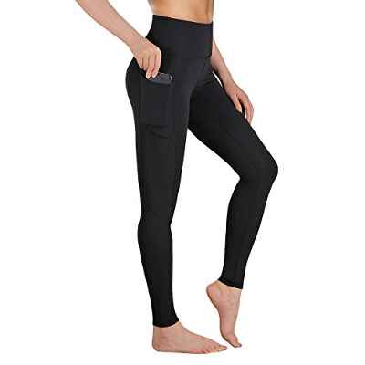 Occffy Leggings Mujer Fitness Cintura Alta Pantalones Deportivos Mallas para Running Training Estiramiento Yoga y Pilates P107(Negro Mate, XXL)