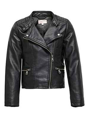 Only KONFREYA Faux Leather Biker OTW Noos Chaqueta de Cuero sintético, Negro, 122 para Niñas