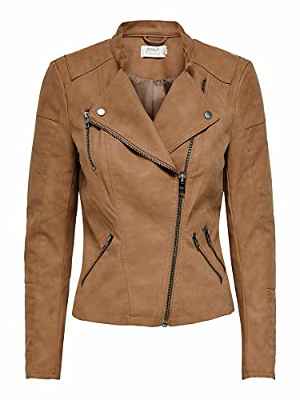 Only Mujer Onlava Faux Leather Biker Otw Noos Chaqueta, Coconut Toasted, 38