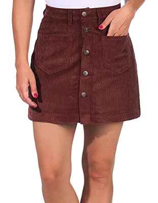Only Onlamazing HW Corduroy Skirt Pnt Noos Falda, Marrón (Coffee Bean Coffee Bean), 36 (Talla del Fabricante: X-Small) para Mujer