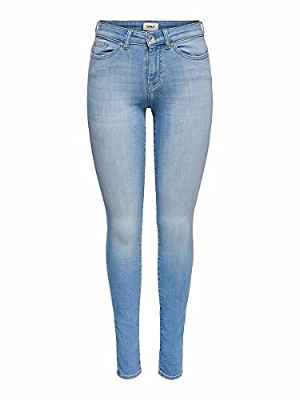 Only ONLANNE K Life Mid Skinny AGI 751 Noos Vaqueros, Light Blue Denim, L/30 para Mujer