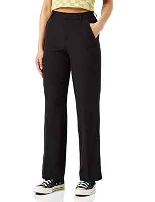 Only Onlberry HW Wide Pant TLR Pantalones, Negro, 36W x 32L para Mujer