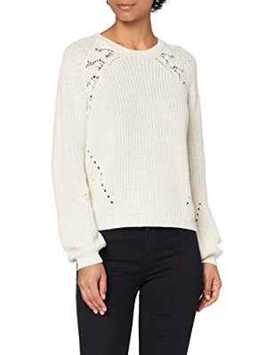 Only Onlmaga Life L/S Lace Knt Noos-Jersey Suéter, Eggnog, XL para Mujer