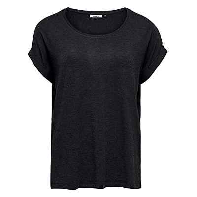 Only Onlmoster S/s O-Neck Top Noos Jrs Camiseta, Negro (Black Detail: Solid Black), 42 (Talla del Fabricante: Large) para Mujer