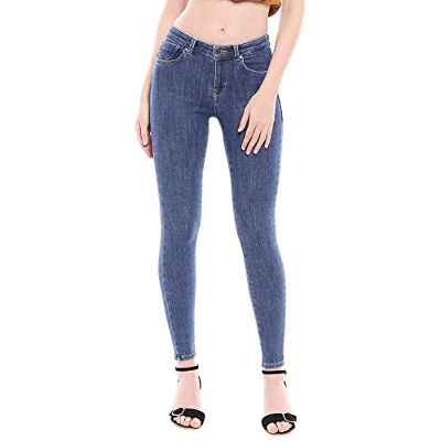 Only Onlpower Mid Push Up SK Jea Rea3223 Noos Vaqueros Skinny, Azul (Dark Blue Denim), 30 Large para Mujer