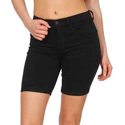 Only Onlrain Mid Long Shorts Cry6060 Pantalones Cortos, Negro (Black Black), 36 (Talla del Fabricante: X-Small) para Mujer