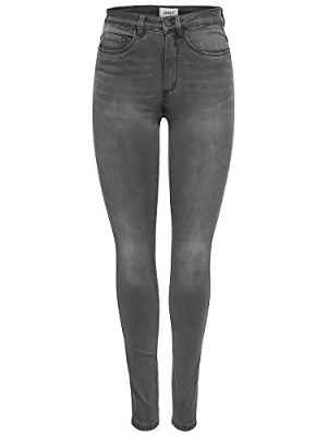 Only Onlroyal High SK Dnm Jeans Bj312 Noos Vaqueros Skinny, Gris (Dark Grey Denim Dark Grey Denim), W30/L30 para Mujer