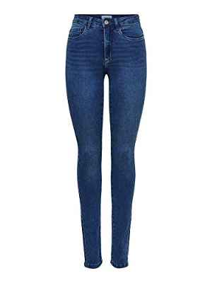 ONLY Onlroyal High Waist Skinny Jeans Vaqueros, Medium Blue Denim, M / 34L para Mujer