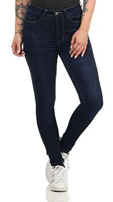 Only ONLROYAL Life HW SK BJ61-2 Noos Pantalones, Dark Blue Denim, L/32 para Mujer