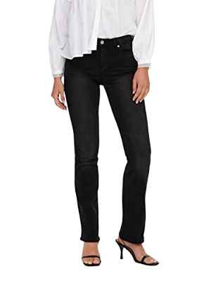 Only ONLWAUW HW Flared BJ1097 Noos Jeans, Washed Black, M/34 De Las Mujeres
