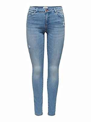 Only Onlwauw Life Mid SK DEST Bj759 Noos Vaqueros, Denim Light Medium Blue Denim, XL/34 para Mujer