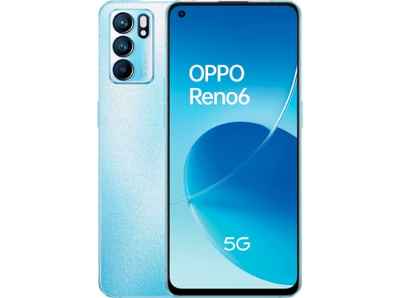 OPPO Reno 6 5G - Teléfono Móvil libre, 8GB+128GB, Cámara 64+8+2+32 MP, Smartphone Android, Batería 4300mAh, Carga Rápida 65W, Dual SIM - Azul