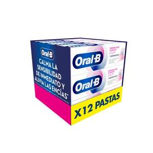 Oral-B Pasta de Dientes Sensibilidad & Encías Calm Blanqueante (12 x 75ml), Calma la Sensibilidad y Alivia las Encías