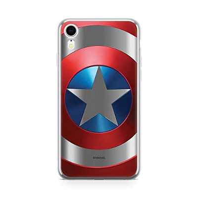 Original y con Licencia Oficial Marvel Captain America Funda de teléfono móvil para iPhone XR, optimizada para la Forma del Smartphone, Funda Protectora de Silicona con Laterales lacados