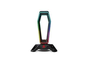 Ozone Soporte para Cascos Portal -OZPORTAL- Soporte para Cascos Gaming, Accesorio Setup Gaming, Sonido 7.1, RGB, USB 3.0