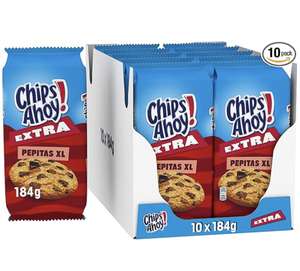 Pack 10 Chips Ahoy! Extra Pepitas XL Galletas Cookies Americanas con Pepitas Extra Grandes de Chocolate 184g