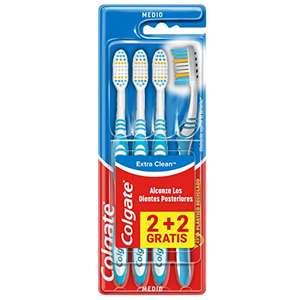 Pack 4 Uds , Colgate Extra Clean Cepillo de Dientes Dureza Media