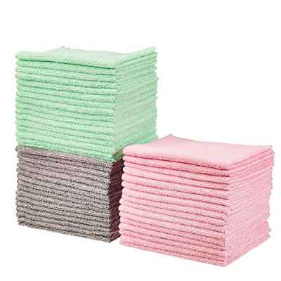 Pack 48 paños de microfibra, verde, gris y rosa