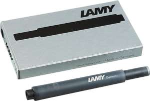 Pack 5 LAMY Cartucho de tinta negra T 10 adecuado para todos los modelos de pluma estilográfica Lamy