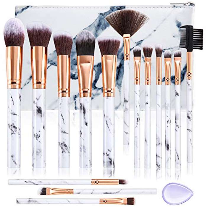 Pack de 15 brochas de maquillaje con bolsa