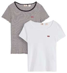 Pack de 2 camisetas Levi's mujer (tallas de XXS a XL, 16,74€ en colores blanco y gris)