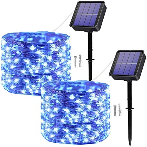 Pack de 2 guirnaldas de luces LED solares 
