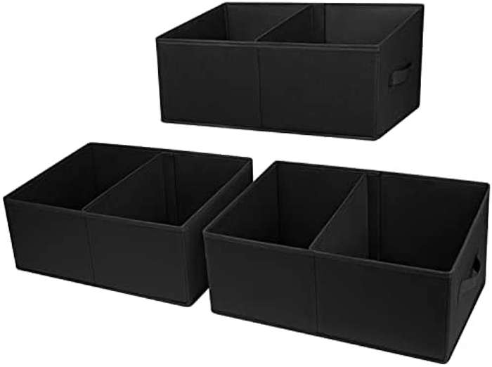 Pack de 3 cajas de almacenaje negras
