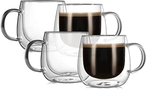 Pack de 4 tazas para café con doble pared