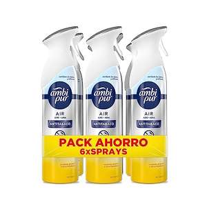 Pack de 6 Ambientadores Ambi Pur antitabaco, fragancia cítrica.