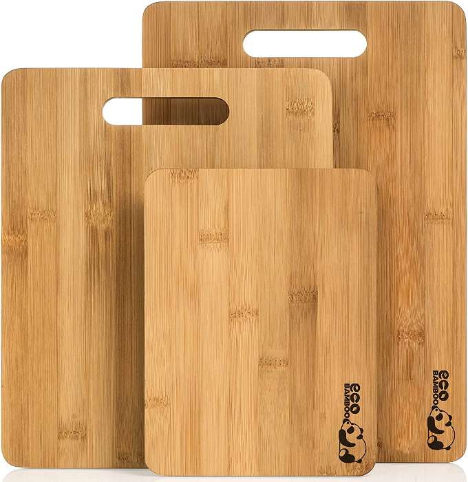 Pack de tres tablas de bambú para cortar