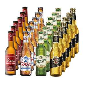 Pack degustación 24 botellas de cerveza Lagers del Mundo (Coors, Staropramen, Miller y La Sagra)