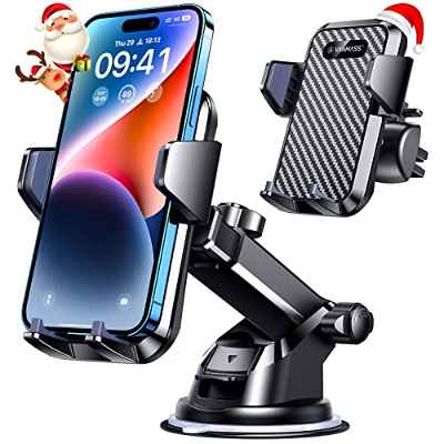 [Patentes y Certificados de Seguridad] VANMASS Soporte movil Coche 2022, [Protección Militar]Teléfono Salpicadero Parabrisas Ventilación Montaje para iPhone 14 13 Pro MAX Samsung, Negro Oscuro