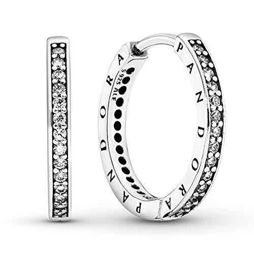 Pendientes Aro PANDORA Plata Circonita Blanco