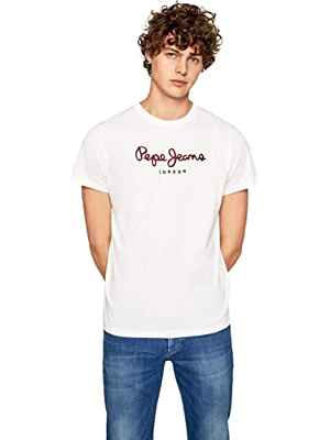 Pepe Jeans Eggo N T-Shirt, Hombre, Blanco (White), XL