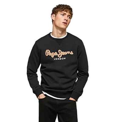 Pepe Jeans Lamont Crew Sudaderas, 999negro, XL para Hombre