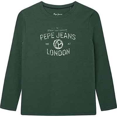 Pepe Jeans Niños Raven Camisetas, Verde, 12 Años