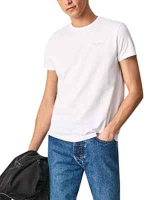 Pepe Jeans Original Basic 3 N Camisetas, Blanco (White), XL para Hombre