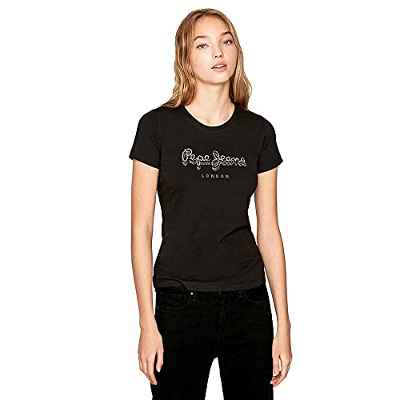 Pepe Jeans PL504434 T-Shirt, Negro (Black 999), Small para Mujer