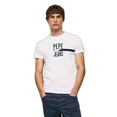 Pepe Jeans Shelby Camisetas, Blanco (White), S para Hombre