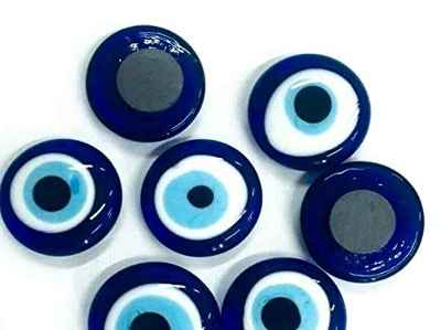 Perlin 10 unidades de Nazar Boncuk Boncugu con imán 3 cm ojo azul, amuleto turco de la suerte, regalo para invitados, decoración de pared, decoración de pared