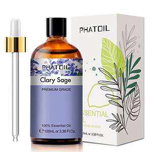 PHATOIL Aceites Esenciale de Salvia 100 ml, 100% Naturales Puros, Aceite Esencial de Aromaterapia