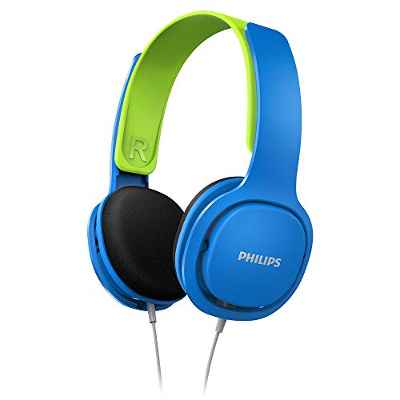 Philips SHK2000 - Auriculares de Diadema Cerrados (Control remoto integrado, 3.5 mm, 85 dB), Azul y verde