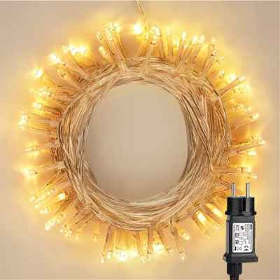 PhilzOps Navidad Decoración Cadena de Luces Exterior 10M 100 LED, Exterior Impermeable Guirnarldas de Luces 8 Modos Arbol de Navidad Luces para Navidad Interior Casa Jardín Boda(Blanco Cálido)