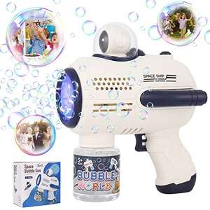 Pistola de Burbujas para Niños, GuKKK Máquina Automática de Burbujas Silenciosa, con 100ml Solución