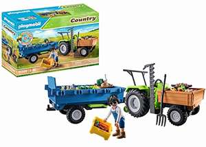 PLAYMOBIL Country 71249 Tractor con Remolque Incl, Cajas de Transporte, Tractor Verde