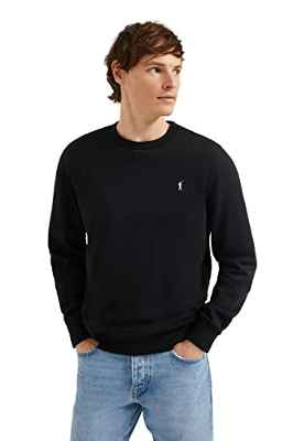 POLO CLUB Sudadera básica de Cuello Redondo Negra con Logo Rigby Go Hombre