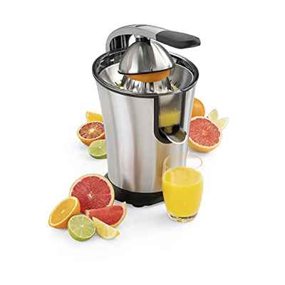 Princess 201860 Exprimidor de Cítricos Master Juicer Pro, Cono universal de acero inoxidable, Brazo de Palanca Profesional, Potente Motor de 300 W, Filtro para Pulpa, Depósito con Sistema Antigoteo