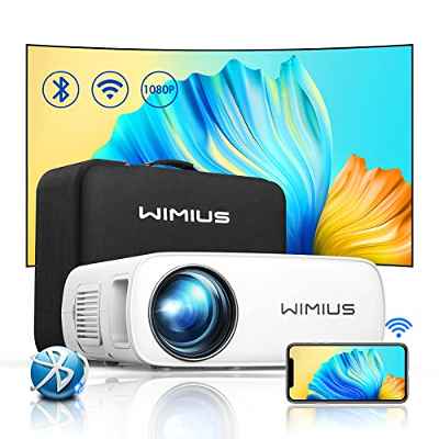 Proyector 9800 Lumen WiFi 5G Bluetooth 1080P Nativo WiMiUS Proyector Mini Portátil con Zoom Keystone Proyector Full HD 4K para Android iPhone PC Proyector LED Soporte Fire Stick TV