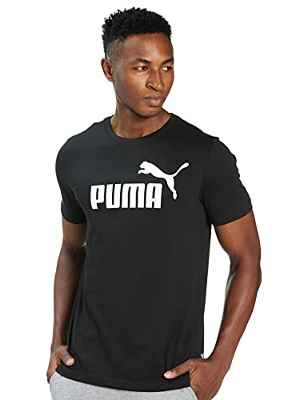 PUMA ESS Logo tee Camiseta, Hombre, Black, L