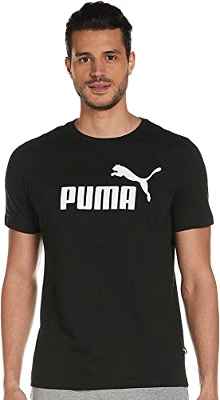 PUMA ESS Logo tee Camiseta, Hombre, Negro, XL